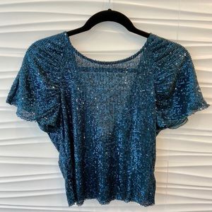 Zara | Tops | Nwt Zara Sequin Top | Poshmark